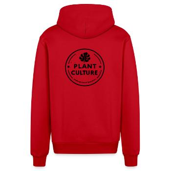 Culture végétale - Veste à capuche bio décontractée fabriquée en UE - rouge - Dos