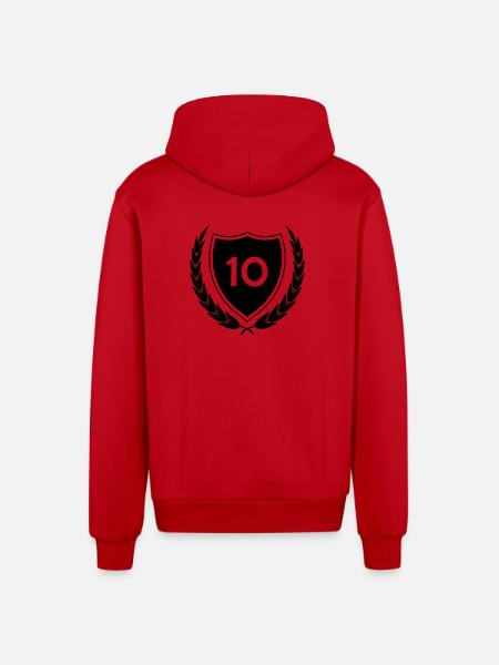 wappen_10 - Organic Relaxed Hooded Jacket Made in EU - red