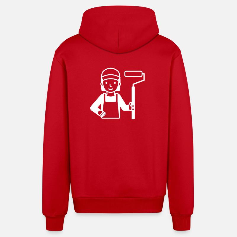 Painter Painter Painter - Organic Relaxed Hooded Jacket Made in EU - red