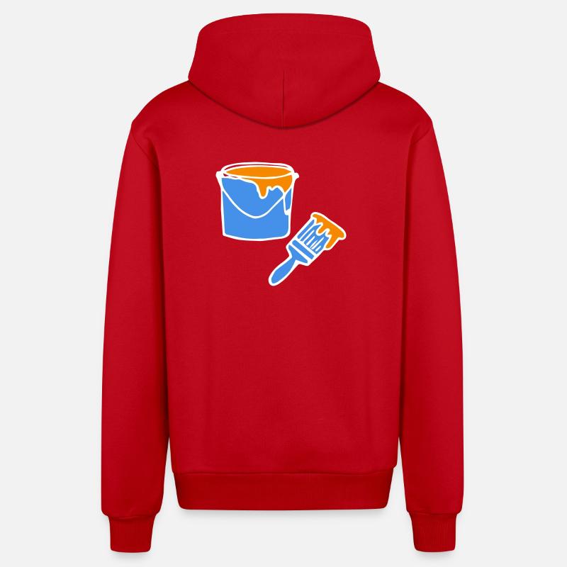 Painter Painter Painter - Organic Relaxed Hooded Jacket Made in EU - red