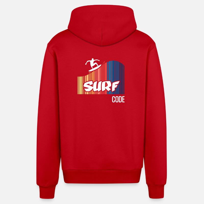 Code de surf (sombre) - Veste à capuche bio décontractée fabriquée en UE - rouge
