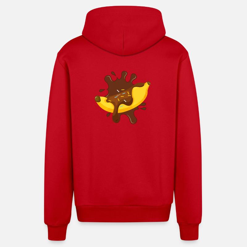 chocolat, fan de chocolat, banana split - Veste à capuche bio décontractée fabriquée en UE - rouge