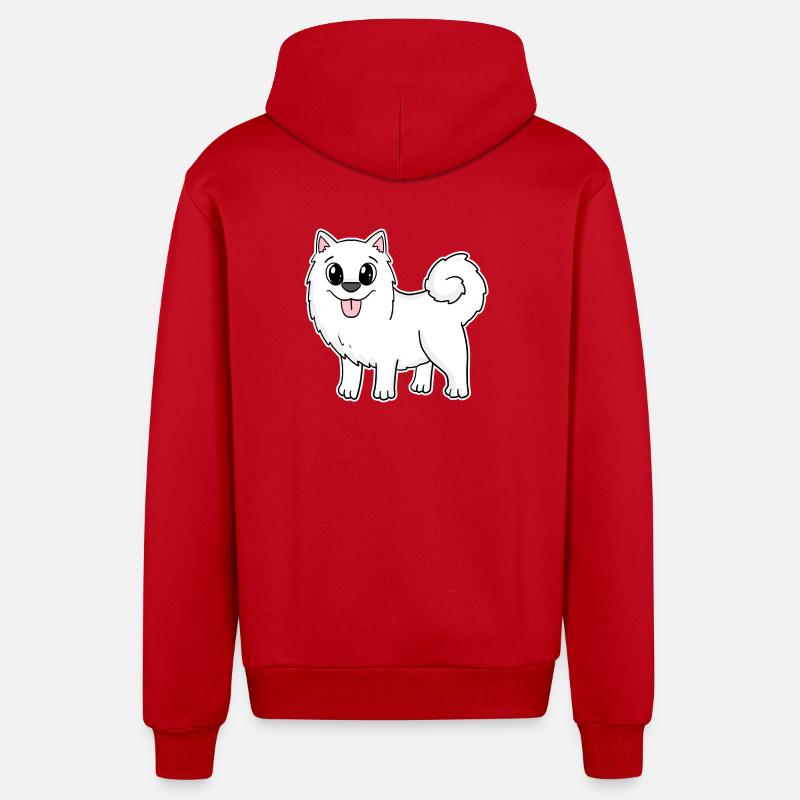 Samoyède Chien Races Chiens Chiens - Veste à capuche bio décontractée fabriquée en UE - rouge