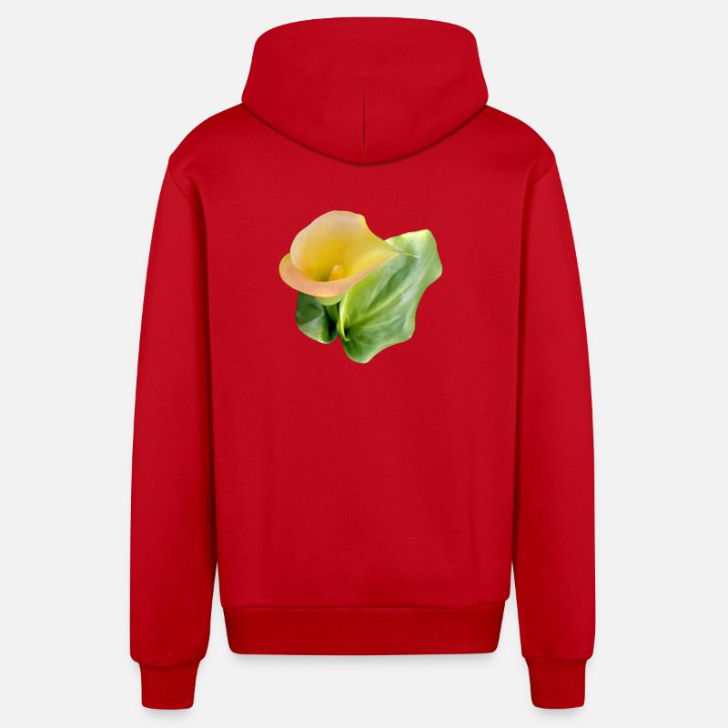 LYS CALLA JAUNE - Veste à capuche bio décontractée fabriquée en UE - rouge