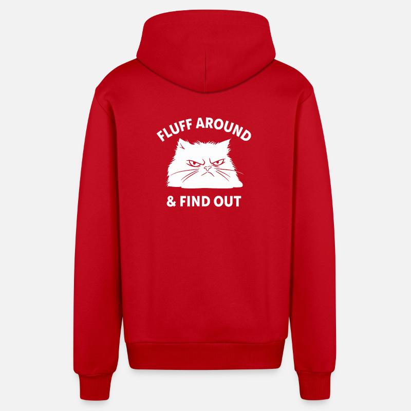 Fluff Around & Découvrez-le - Veste à capuche bio décontractée fabriquée en UE - rouge