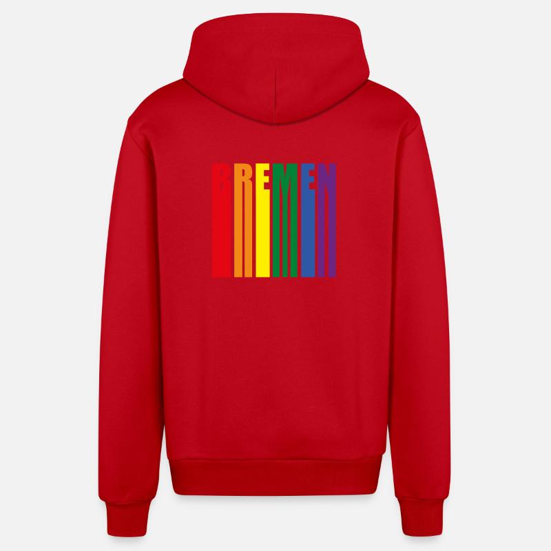 Bremen Regenbogen Pride Geschenk - Organic Relaxed Kapuzenjacke Made in EU - Rot