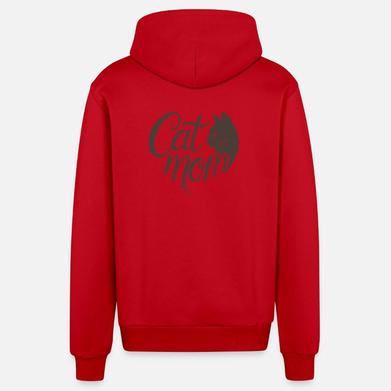 Typographie de Katzmama - Veste à capuche bio décontractée fabriquée en UE - rouge