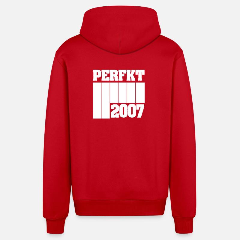 2007 - Veste à capuche bio décontractée fabriquée en UE - rouge