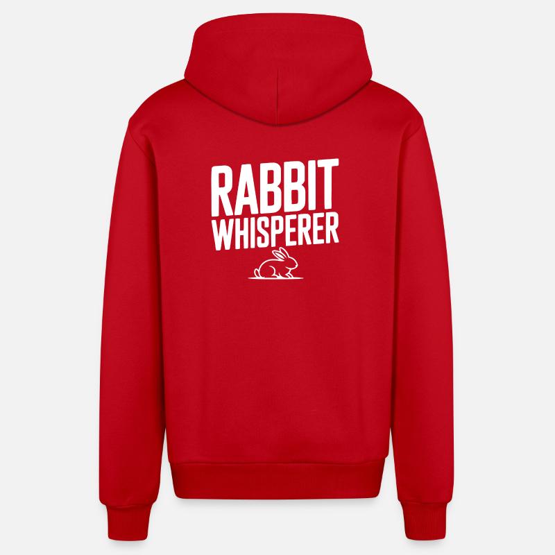 Rabbit Whisperer - Organic Relaxed Hooded Jacket Made in EU - red