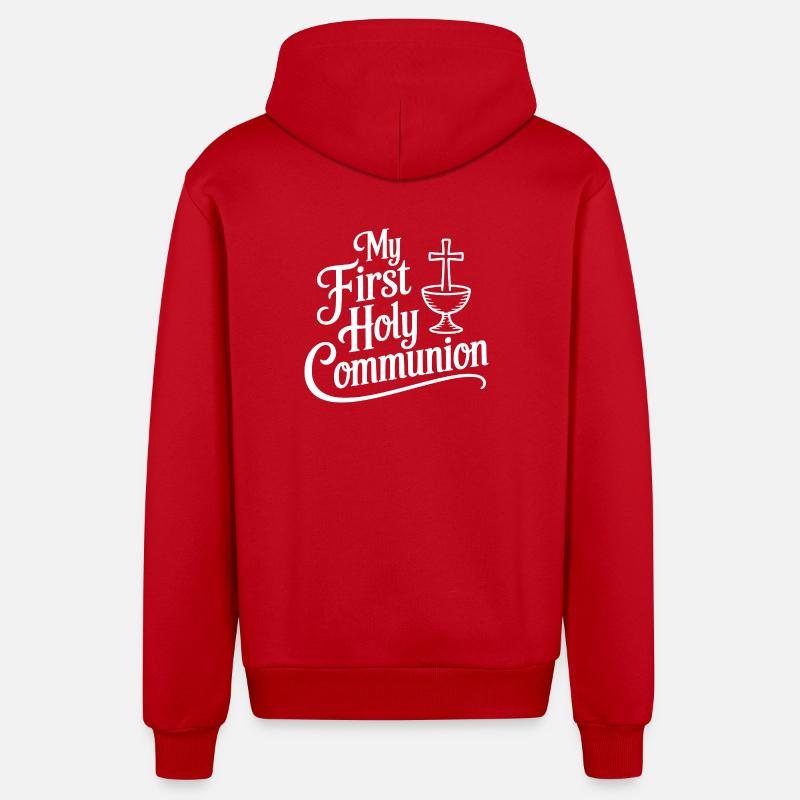 Ma première communion - Veste à capuche bio décontractée fabriquée en UE - rouge