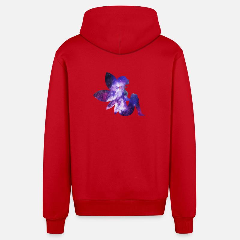 Fée Galaxy - Veste à capuche bio décontractée fabriquée en UE - rouge