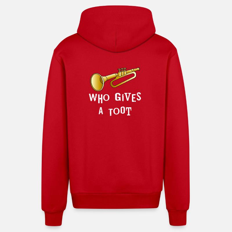 Trumpet Toot White Text - Veste à capuche bio décontractée fabriquée en UE - rouge