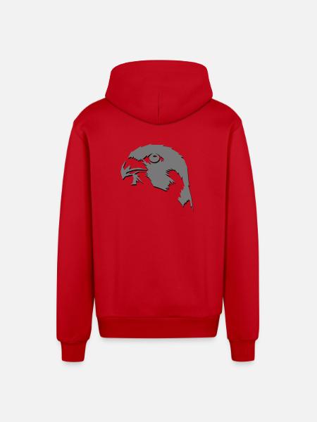 Falcon - Organic Relaxed Hooded Jacket Made in EU - red