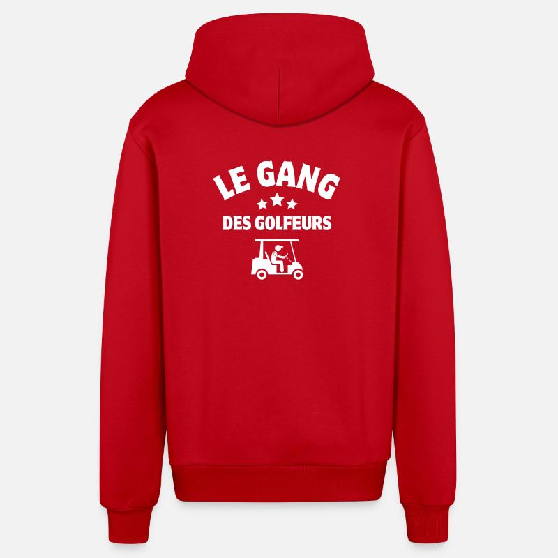 golf, golfeur, fan de golf - Veste à capuche bio décontractée fabriquée en UE - rouge