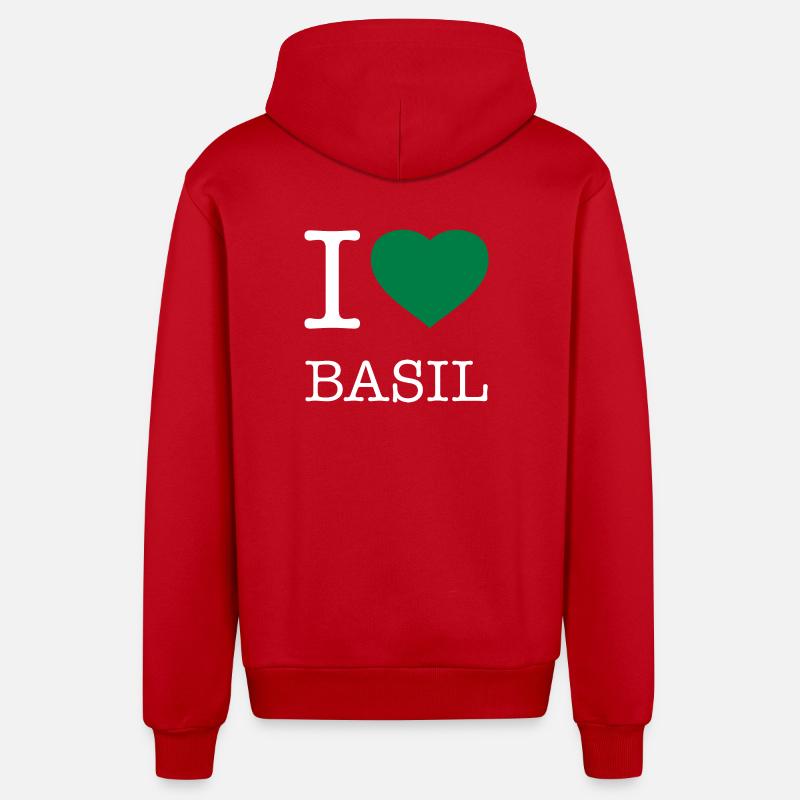 J’AIME LE BASILIC Basilikum - Veste à capuche bio décontractée fabriquée en UE - rouge