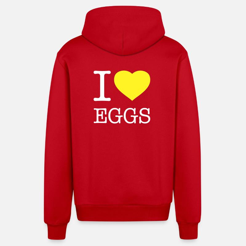 I LOVE EGGS - Organic Relaxed Kapuzenjacke Made in EU - Rot