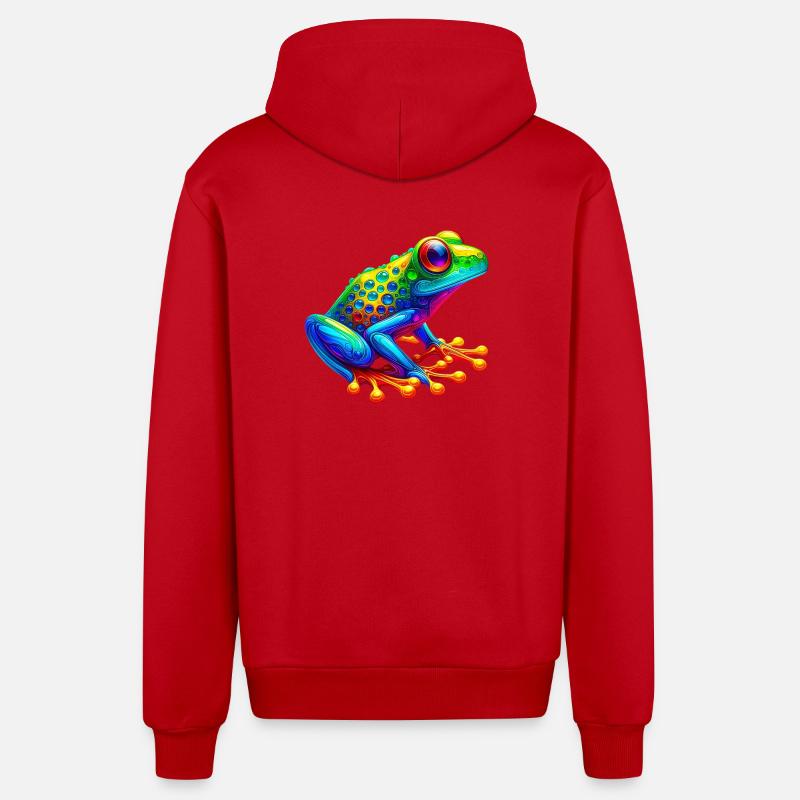 Grenouille - Veste à capuche bio décontractée fabriquée en UE - rouge