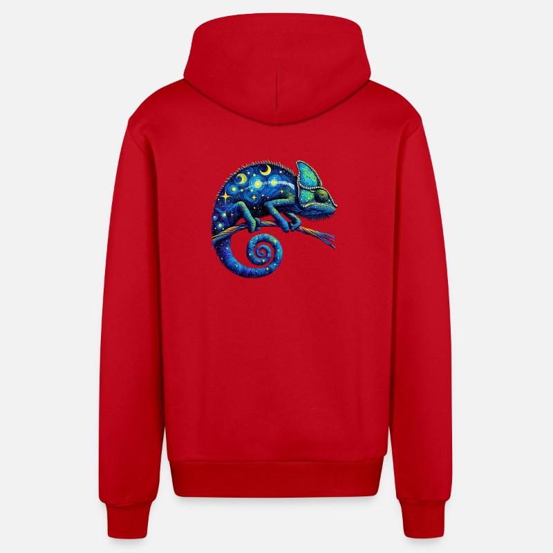 Caméléon - Veste à capuche bio décontractée fabriquée en UE - rouge