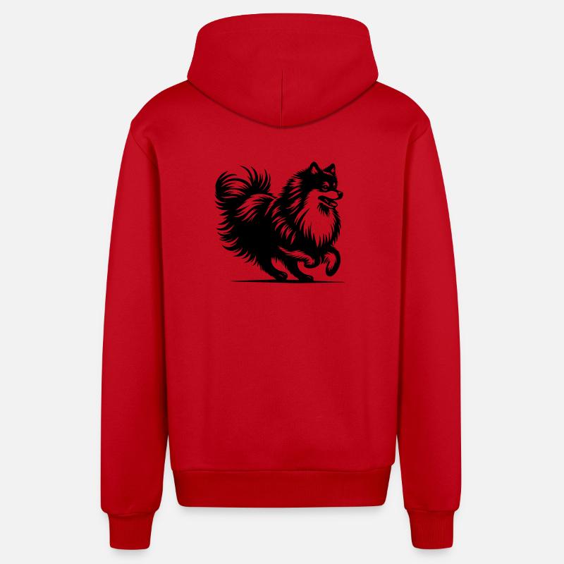 Sharp - Organic Relaxed Hooded Jacket Made in EU - red