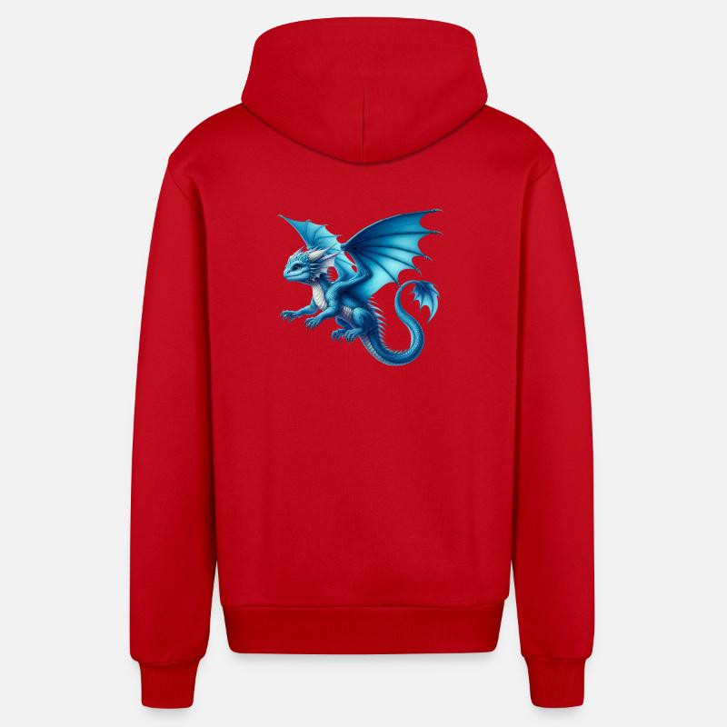 Dragon - Veste à capuche bio décontractée fabriquée en UE - rouge