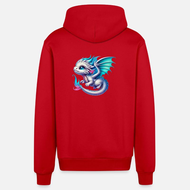 Dragon - Veste à capuche bio décontractée fabriquée en UE - rouge