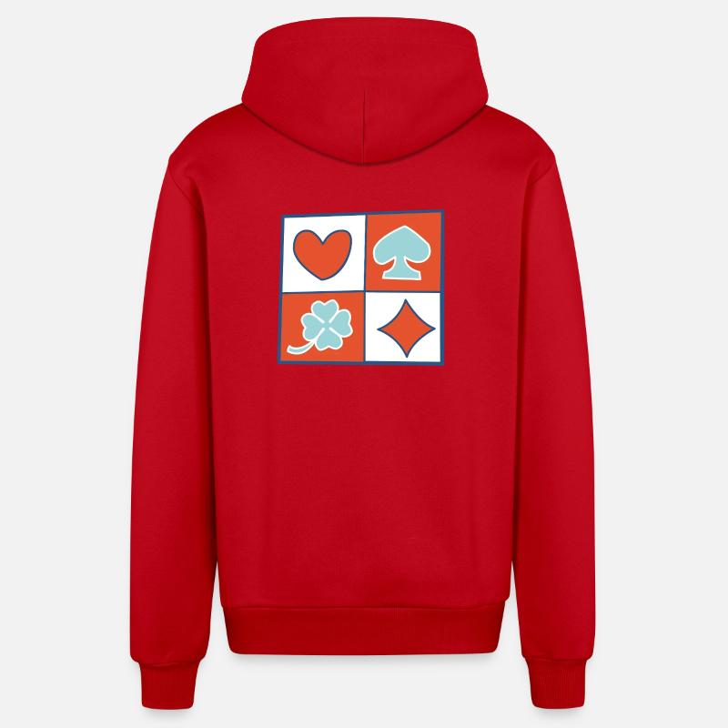 Damier 2 par helfspawn - Veste à capuche bio décontractée fabriquée en UE - rouge