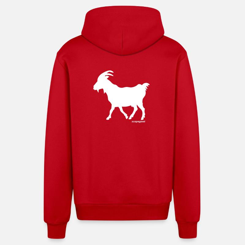 Silhouette de bouc émissaire - Veste à capuche bio décontractée fabriquée en UE - rouge