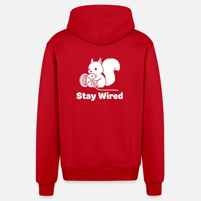 Stay Wired Eichhörnchen - Organic Relaxed Kapuzenjacke Made in EU - Rot