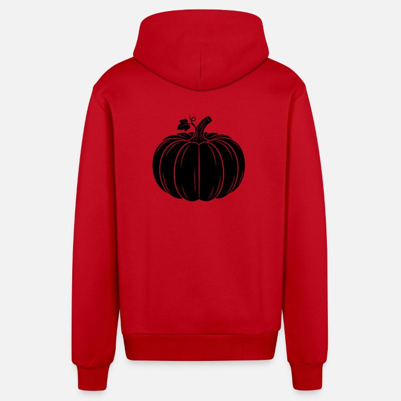 Silhouette de la récolte de citrouilles - Veste à capuche bio décontractée fabriquée en UE - rouge
