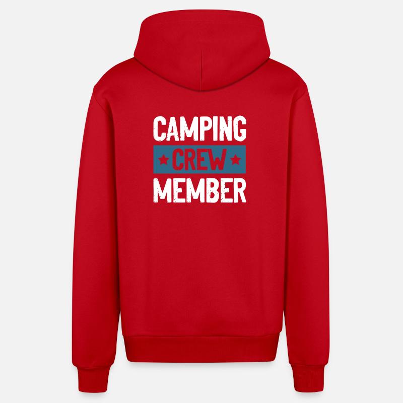 Équipe de camping - Veste à capuche bio décontractée fabriquée en UE - rouge