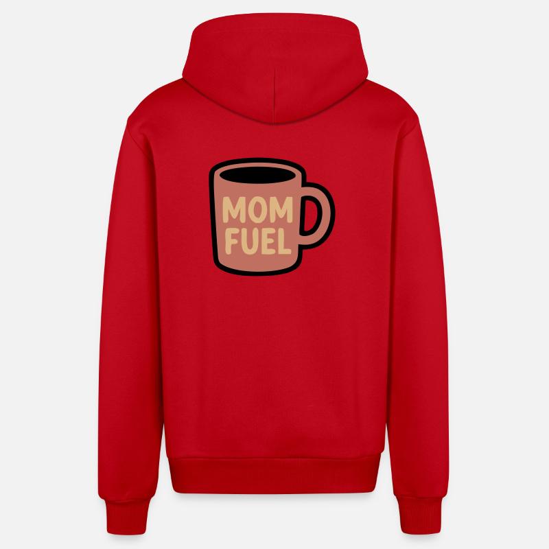Maman Fuel Tasse à café Maman - Veste à capuche bio décontractée fabriquée en UE - rouge