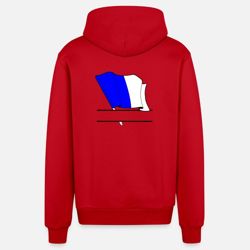 Spa Custom Flag - Organic Relaxed Hooded Jacket Made in EU - red