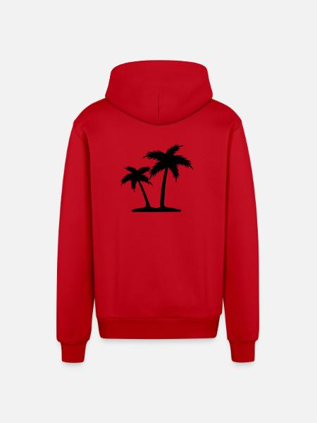 Palmen - Organic Relaxed Kapuzenjacke Made in EU - Rot