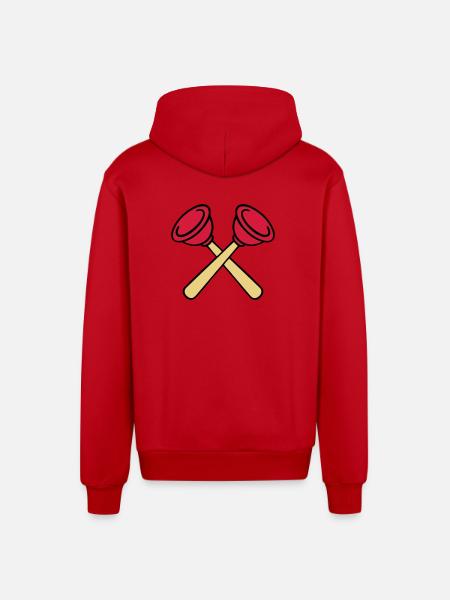 Pömpel gekreuzt - Organic Relaxed Kapuzenjacke Made in EU - Rot