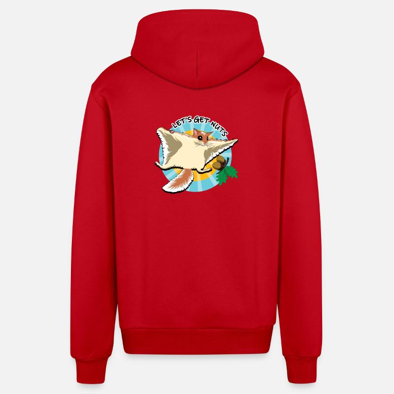 Écureuil volant - Let's Get Nuts - Veste à capuche bio décontractée fabriquée en UE - rouge