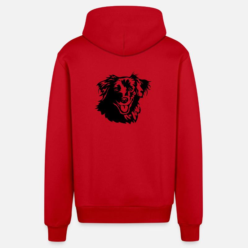Berger des Pyrénées Kopf - Veste à capuche bio décontractée fabriquée en UE - rouge