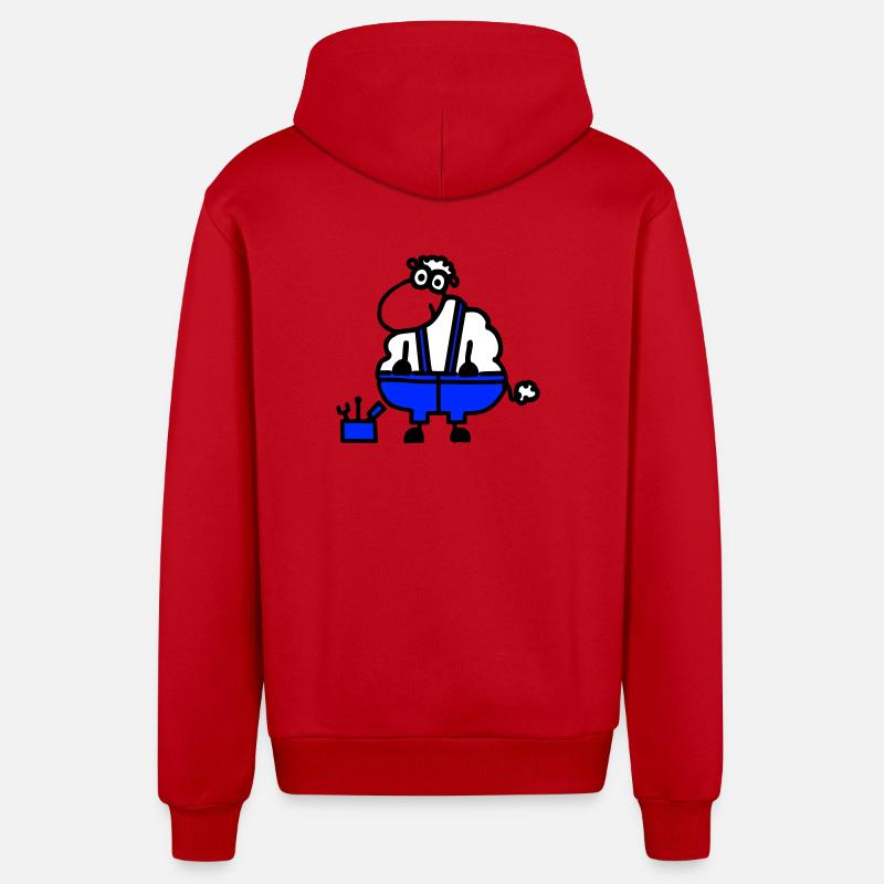 Handwerkerschaf, Held der Arbeit - Organic Relaxed Kapuzenjacke Made in EU - Rot