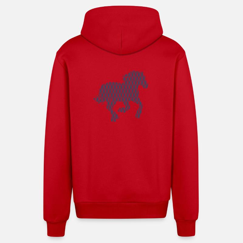 CHEVAL - Veste à capuche bio décontractée fabriquée en UE - rouge