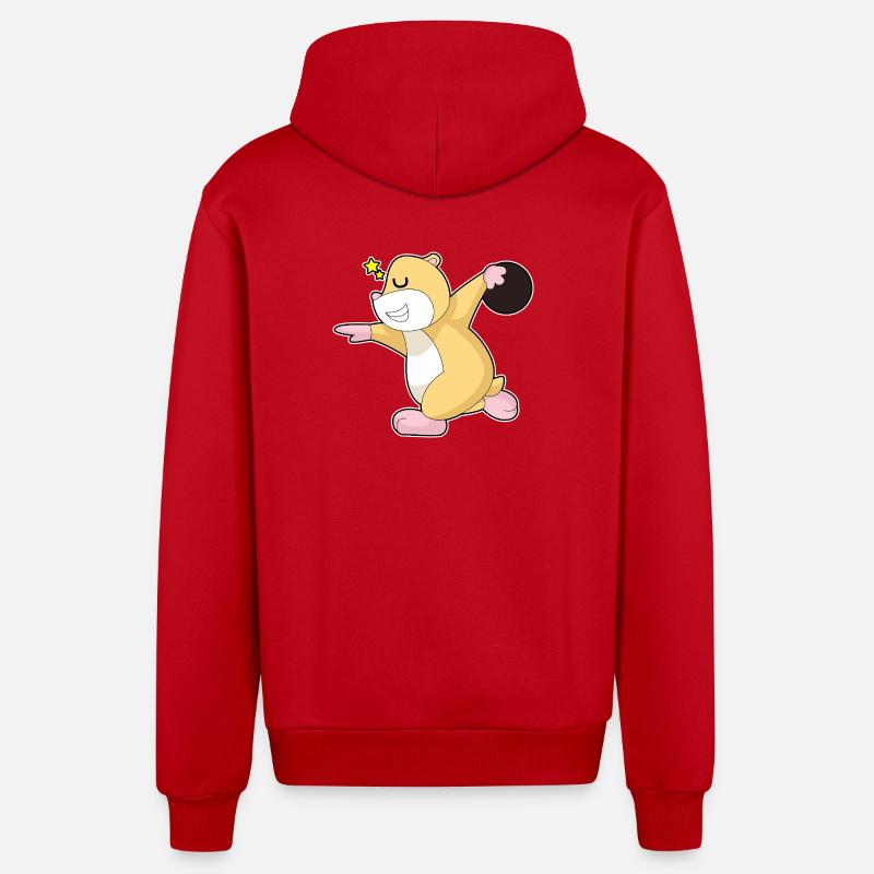 Hamster Bowling Boule de bowling - Veste à capuche bio décontractée fabriquée en UE - rouge