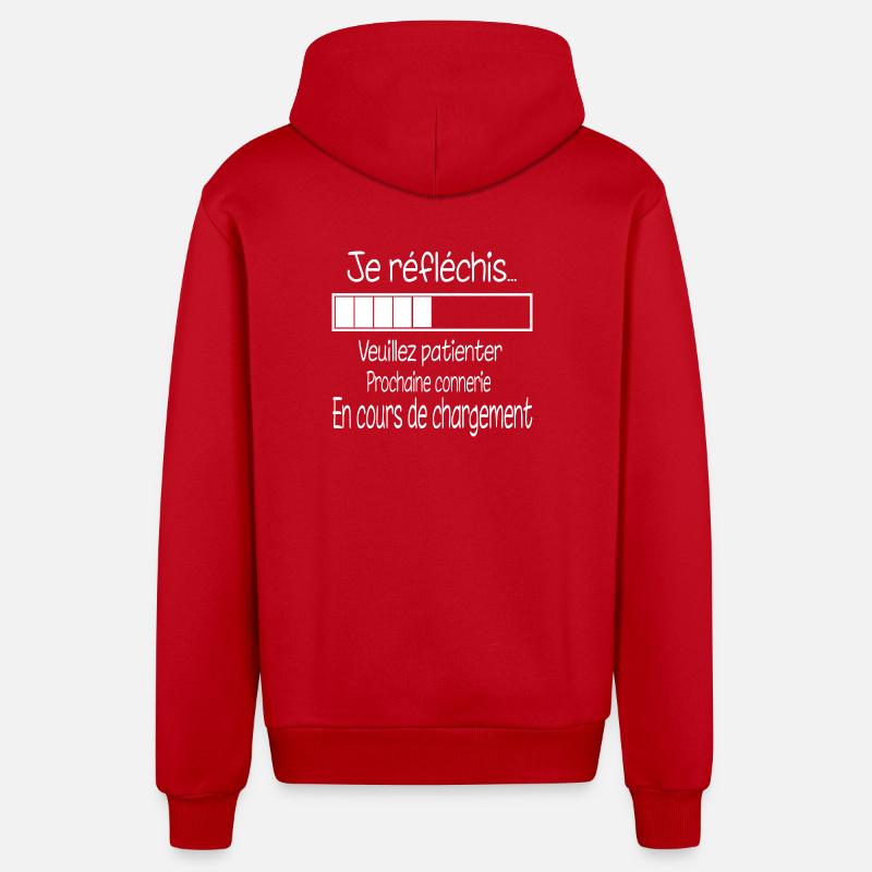 I'm thinking... Loading - Organic Relaxed Hooded Jacket Made in EU - red