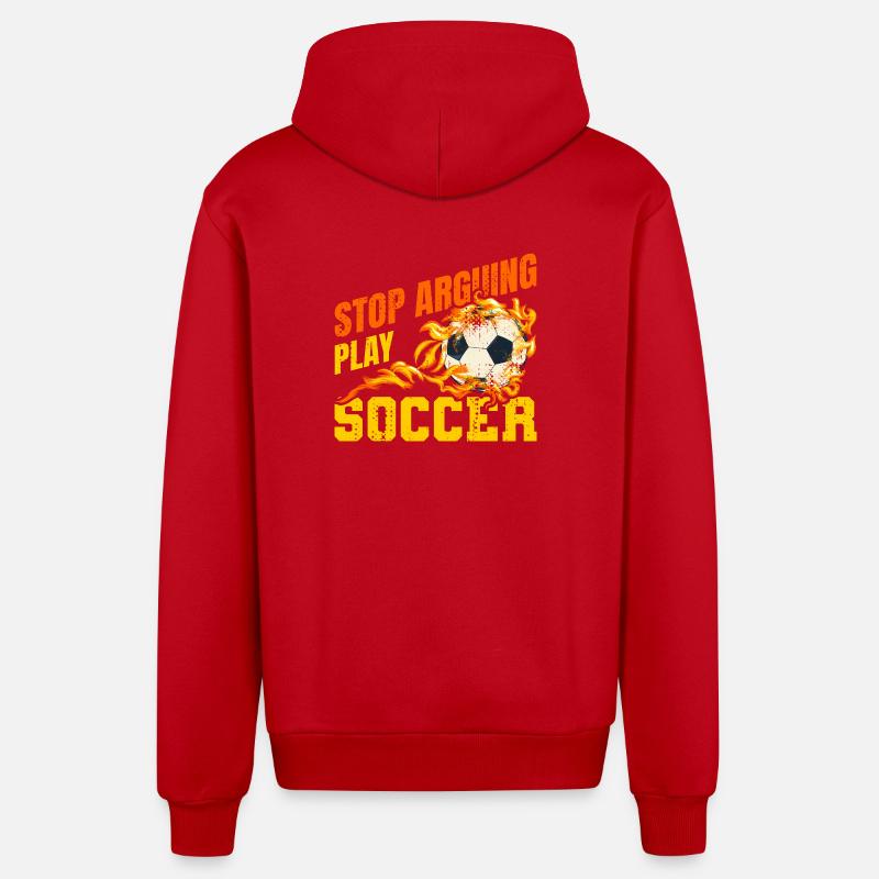 Fußball Witziger Spruch - Organic Relaxed Kapuzenjacke Made in EU - Rot