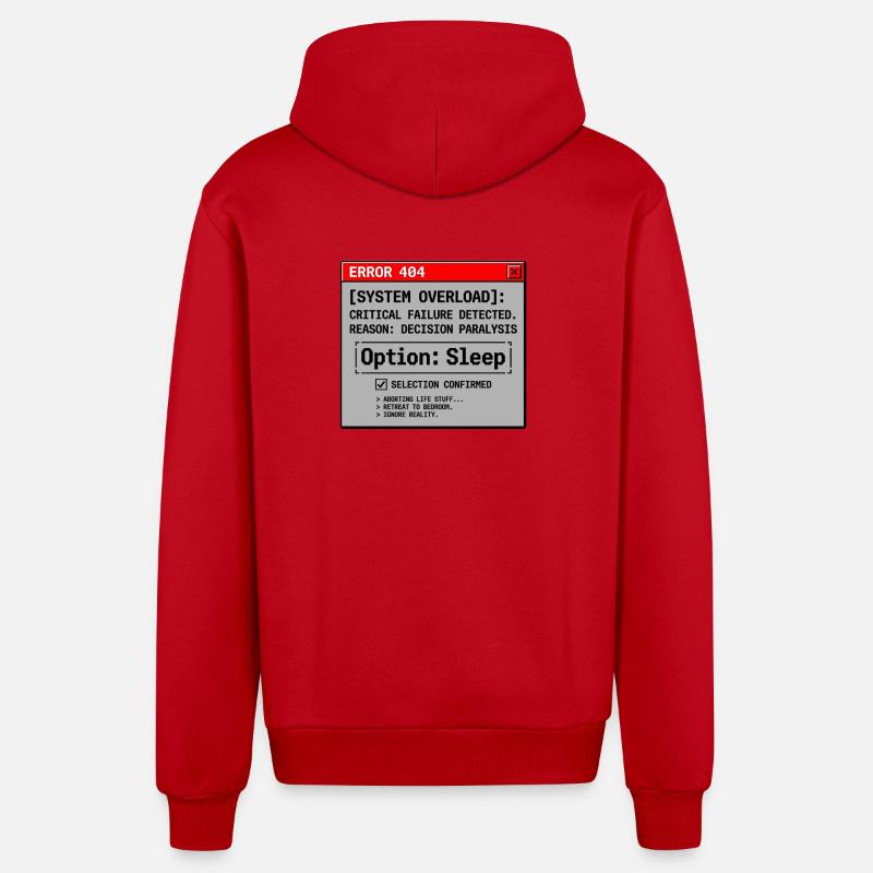 Erreur système : Besoin de sommeil - Veste à capuche bio décontractée fabriquée en UE - rouge