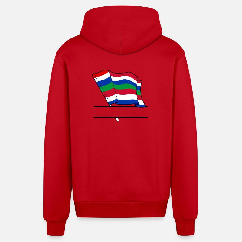 Schier Drapeau – Conception d’île sur mesure - Veste à capuche bio décontractée fabriquée en UE - rouge