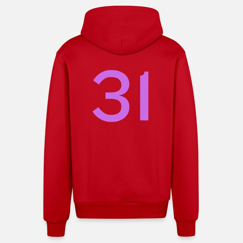 31 - Veste à capuche bio décontractée fabriquée en UE - rouge