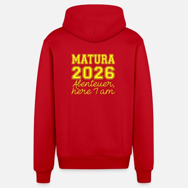 Matura 2026 Spruch - Organic Relaxed Kapuzenjacke Made in EU - Rot