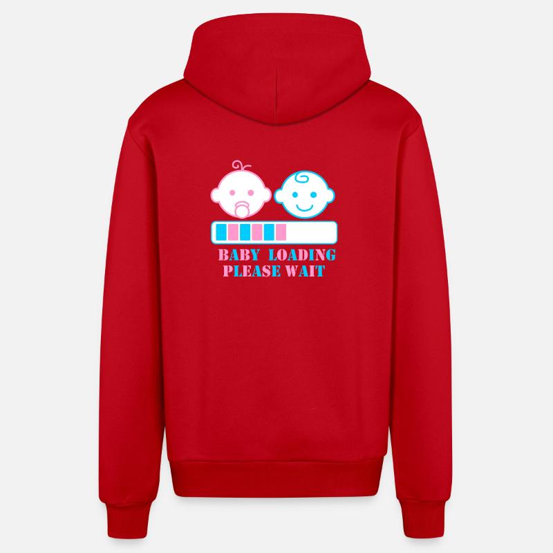 BABY LOADING BITTE WARTEN - Organic Relaxed Kapuzenjacke Made in EU - Rot