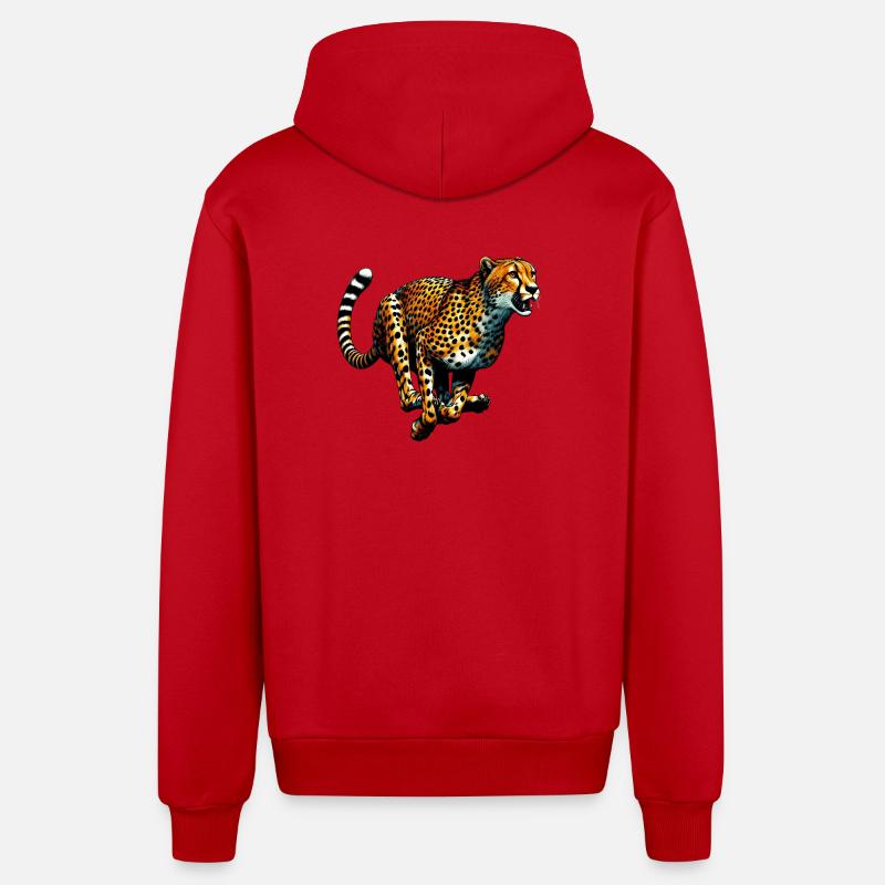 Guépard - Veste à capuche bio décontractée fabriquée en UE - rouge