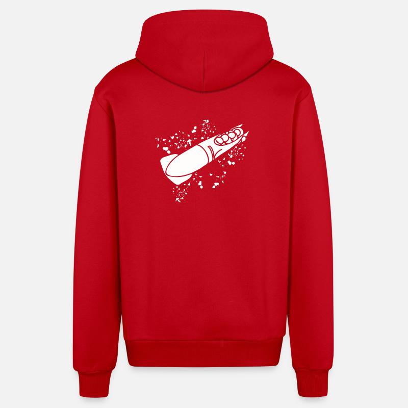 Bobsleigh Bobsleigh Bobsleigh à quatre - Veste à capuche bio décontractée fabriquée en UE - rouge