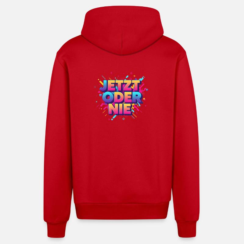 Jetz oder nie - Organic Relaxed Kapuzenjacke Made in EU - Rot