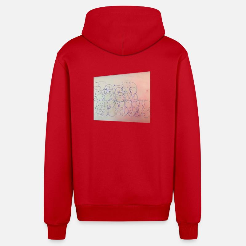 Souvenir de Berlin déformé - Veste à capuche bio décontractée fabriquée en UE - rouge